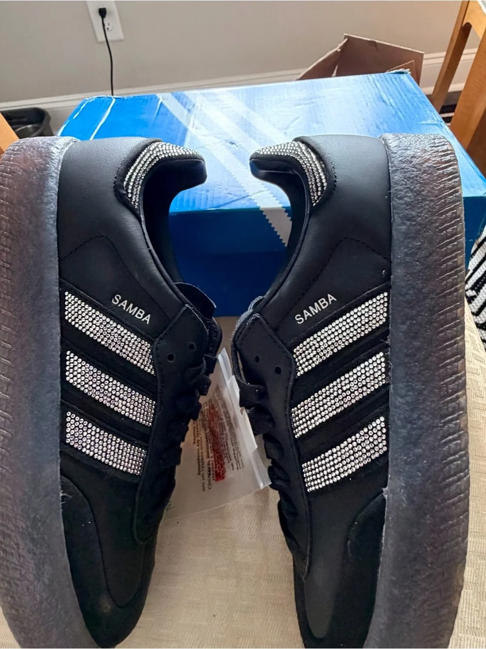 Adidas Samba Black Crystal Rhinestone Custom Women’s 6.5 New No Box